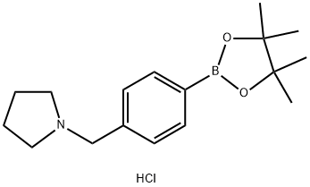 1-{[4-(Tetramethyl-1,3,2-dioxaborolan-2-yl)phenyl]methyl}pyrrolidine hydrochloride Structure