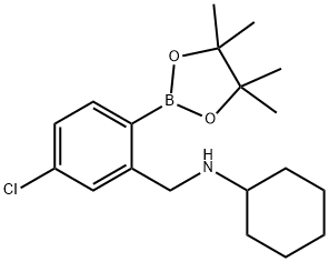 N-{[5-chloro-2-(tetramethyl-1,3,2-dioxaborolan-2-yl)phenyl]methyl}cyclohexanamine Structure