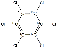 Hexachlorobenzene (13C6) Solution 구조식 이미지