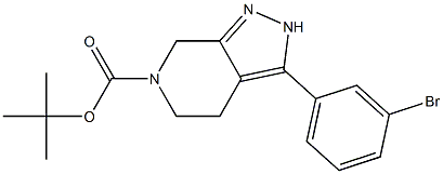 3-(3-BroMo-phenyl)-2,4,5,7-tetrahydro-pyrazolo[3,4-c]pyridine-6-carboxylic acid tert-butyl ester 구조식 이미지