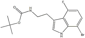 [2-(7-BroMo-4-fluoro-1H-indol-3-yl)-ethyl]-carbaMic acid tert-butyl ester 구조식 이미지