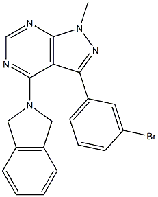 3-(3-broMophenyl)-4-(isoindolin-2-yl)-1-Methyl-1H-pyrazolo[3,4-d]pyriMidine 구조식 이미지