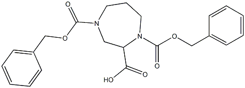 1,4-bis(benzyloxycarbonyl)-1,4-diazepane-2-carboxylic acid 구조식 이미지