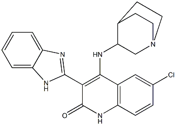 4-(1-Aza-bicyclo[2.2.2]oct-3-ylaMino)-3-(1H-benzoiMidazol-2-yl)-6-chloro-1H-quinolin-2-one 구조식 이미지