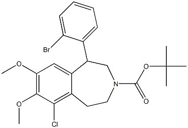 tert-butyl 1-(2-broMophenyl)-6-chloro-1,2,4,5-tetrahydro-7,8-diMethoxybenzo[d]azepine-3-carboxylate 구조식 이미지