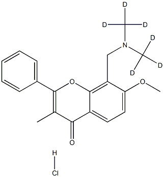 8-[(DiMethylaMino-d6)Methyl]-7-Methoxy-3-Methyl-2-phenyl-4H-1-benzopyran-4-one Hydrochloride 구조식 이미지