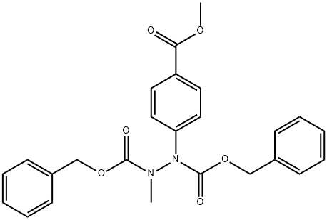 dibenzyl 1-(4-(Methoxycarbonyl)phenyl)-2-Methylhydrazine-1,2-dicarboxylate Structure