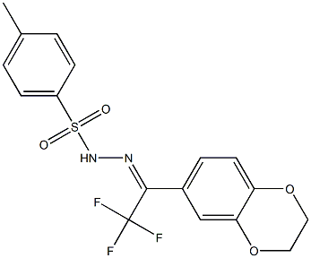 (Z)-N'-(1-(2,3-dihydrobenzo[b][1,4]dioxin-6-yl)-2,2,2-trifluoroethylidene)-4-Methylbenzenesulfonohydrazide Structure