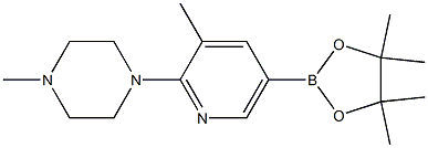 1-Methyl-4-(3-Methyl-5-(4,4,5,5-tetraMethyl-1,3,2-dioxaborolan-2-yl)pyridin-2-yl)piperazine 구조식 이미지