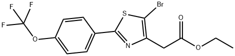 ethyl 2-(5-broMo-2-(4-(trifluoroMethoxy)phenyl)thiazol-4-yl)acetate Structure