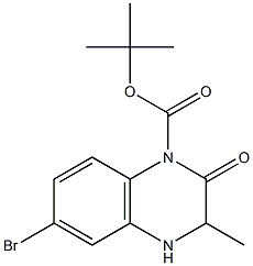 tert-butyl 6-broMo-3-Methyl-2-oxo-3,4-dihydroquinoxaline-1(2H)-carboxylate 구조식 이미지