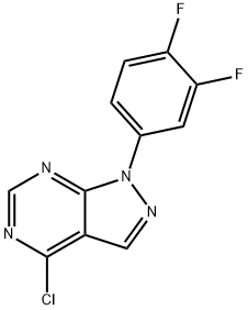 4-CHLORO-1-(3,4-DIFLUOROPHENYL)-1H-PYRAZOLO[3,4-D]PYRIMIDINE 구조식 이미지