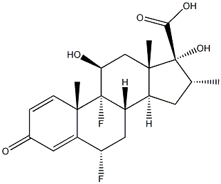 6a,9a-Difluoro-11b,17a-dihydroxy-16a-Methyl-3-oxoandrosta-1,4-diene-17b-carboxylic Acid 구조식 이미지