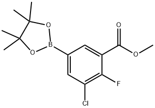 Methyl 3-chloro-2-fluoro-5-(4,4,5,5-tetramethyl-1,3,2-dioxaborolan-2-yl)benzoate Structure