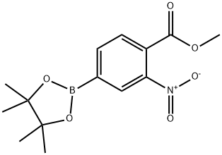 Methyl 2-nitro-4-(4,4,5,5-tetramethyl-1,3,2-dioxaborolan-2-yl)benzoate 구조식 이미지