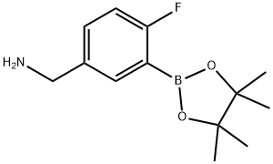 [4-Fluoro-3-(tetramethyl-1,3,2-dioxaborolan-2-yl)phenyl]methanamine Structure