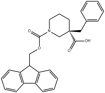 (R)-FMoc-3-benzyl-piperidine-3-carboxylic acid Structure