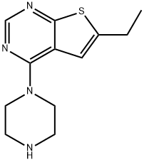 6-ethyl-4-(piperazin-1-yl)thieno[2,3-d]pyriMidine 구조식 이미지