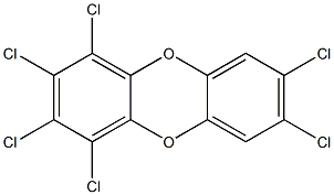 1,2,3,4,7,8-Hexachlorodibenzo-p-dioxin 50 μg/mL in Toluene 구조식 이미지