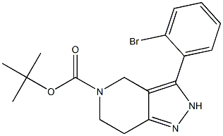 3-(2-BroMo-phenyl)-2,4,6,7-tetrahydro-pyrazolo[4,3-c]pyridine-5-carboxylic acid tert-butyl ester 구조식 이미지