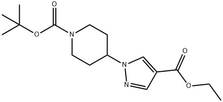 tert-butyl 4-(4-(ethoxycarbonyl)-1H-pyrazol-1-yl)piperidine-1-carboxylate 구조식 이미지