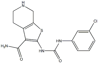 2-(3-(3-chlorophenyl)ureido)-4,5,6,7-tetrahydrothieno[2,3-c]pyridine-3-carboxaMide 구조식 이미지