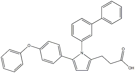 3-(1-([1,1'-biphenyl]-3-yl)-5-(4-phenoxyphenyl)-1H-pyrrol-2-yl)propanoic acid 구조식 이미지