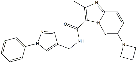 6-(azetidin-1-yl)-2-Methyl-N-((1-phenyl-1H-pyrazol-4-yl)Methyl)iMidazo[1,2-b]pyridazine-3-carboxaMide Structure