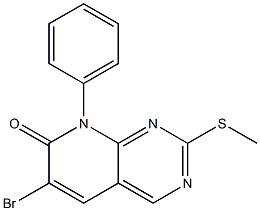 6-broMo-2-(Methylthio)-8-phenylpyrido[2,3-d]pyriMidin-7(8H)-one 구조식 이미지