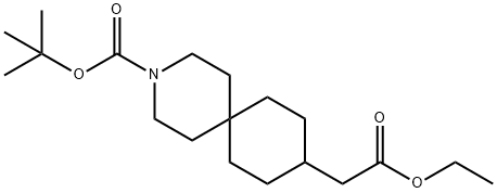 tert-butyl 9-(2-ethoxy-2-oxoethyl)-3-azaspiro[5.5]undecane-3-carboxylate 구조식 이미지