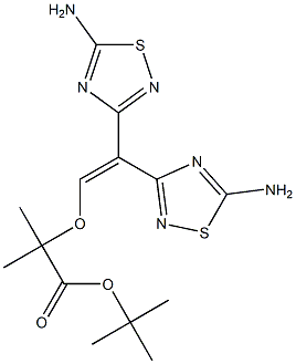 2-[2,2-Bis-(5-aMino-[1,2,4]thiadiazol-3-yl)-vinyloxy]-2-Methyl-propionic acid tert-butyl ester Structure