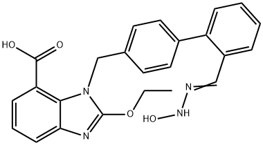 (Z)-2-ethoxy-3-((2'-(N'-hydroxycarbaMiMidoyl)biphenyl-4-yl)Methyl)-3H-benzo[d]iMidazole-4-carboxylic acid 구조식 이미지