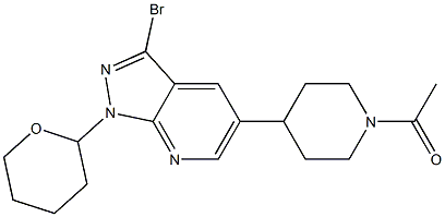 1-(4-(3-broMo-1-(tetrahydro-2H-pyran-2-yl)-1H-pyrazolo[3,4-b]pyridin-5-yl)piperidin-1-yl)ethanone Structure