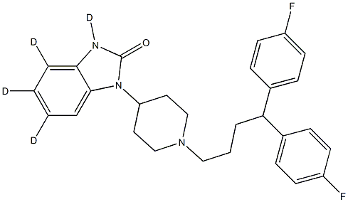 1-[1-[4,4-Bis(4-fluorophenyl)butyl]-1,2,3,6-tetrahydro-4-piperidinyl]-1,3-dihydro-2H-benziMidazol-2-one-d4 구조식 이미지