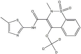 4-(Methoxy-d3)-2-Methyl-N-(5-Methyl-2-thiazolyl)-2H-1,2-benzothiazine-3-carboxaMide 1,1-Dioxide 구조식 이미지