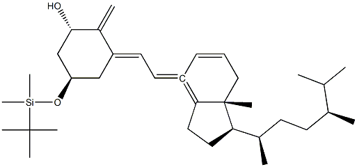 (1S,5R,E)-5-(tert-butyldiMethylsilyloxy)-3-((E)-2-((1R,3aS,7aR)-1-((2R,5S)-5,6-diMethylheptan-2-yl)-7a-Methyldihydro-1H-inden-4(2H,5H,6H,7H,7aH)-ylidene)ethylidene)-2-Methylenecyclohexanol 구조식 이미지