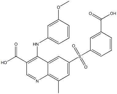 6-(3-carboxyphenylsulfonyl)-4-(3-MethoxyphenylaMino)-8-Methylquinoline-3-carboxylic acid Structure