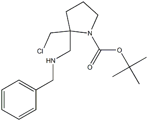 tert-butyl 2-((benzylaMino)Methyl)-2-(chloroMethyl)pyrrolidine-1-carboxylate Structure