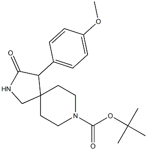 tert-butyl 4-(4-Methoxyphenyl)-3-oxo-2,8-diazaspiro[4.5]decane-8-carboxylate Structure