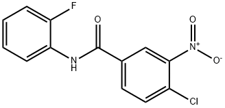 4-chloro-N-(2-fluorophenyl)-3-nitrobenzamide 구조식 이미지