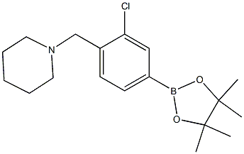 1-(2-Chloro-4-(4,4,5,5-tetramethyl-1,3,2-dioxaborolan-2-yl)benzyl)piperidine 구조식 이미지