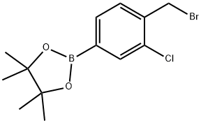 2-(4-(Bromomethyl)-3-chlorophenyl)-4,4,5,5-tetramethyl-1,3,2-dioxaborolane Structure