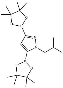 1-(2-Methylpropyl)-3,5-bis(tetramethyl-1,3,2-dioxaborolan-2-yl)pyrazole 구조식 이미지