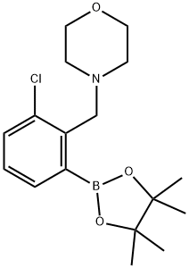 4-{[2-chloro-6-(tetramethyl-1,3,2-dioxaborolan-2-yl)phenyl]methyl}morpholine 구조식 이미지