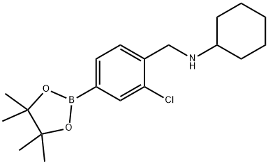 N-(2-Chloro-4-(4,4,5,5-tetramethyl-1,3,2-dioxaborolan-2-yl)benzyl)cyclohexanamine 구조식 이미지