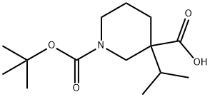 1-Boc-3-isopropylpiperidine-3-carboxylic Acid Structure