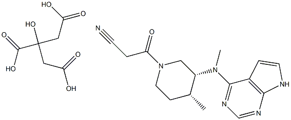 3-((3R,4R)-4-Methyl-3-(Methyl(7H-pyrrolo[2,3-d]pyriMidin-4-yl)aMino)piperidin-1-yl)-3-oxopropanenitrile 2-hydroxypropane-1,2,3-tricarboxylate Structure