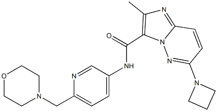 6-(azetidin-1-yl)-2-Methyl-N-(6-(MorpholinoMethyl)pyridin-3-yl)iMidazo[1,2-b]pyridazine-3-carboxaMide 구조식 이미지