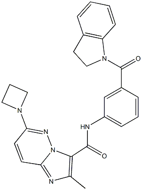 6-(azetidin-1-yl)-N-(3-(indoline-1-carbonyl)phenyl)-2-MethyliMidazo[1,2-b]pyridazine-3-carboxaMide Structure