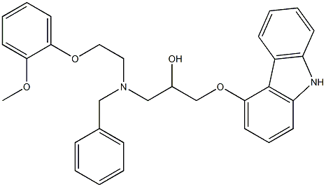 (2RS)-1-[Benzyl[2-(2-Methoxy-phenoxy)ethyl]aMino]-3-(9H-carbazol-4-yloxy)propan-2-ol Structure